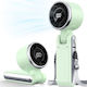 Portable Plastic Usb Battery Fan Electric Motor Foldable Bladeless 5-speed Settings Green