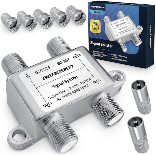 Passive Antenna Splitter 3 Inputs 5–2400 Mhz Berdsen Bd-957