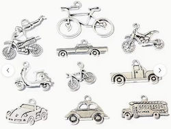 Metal Car-Motorcycle Pendants Mix 20 Pieces