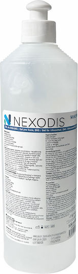 Nexodis Gel Ultrasunete Pe Bază de Apă Neutru Ph Incolor Sticlă Capac Tip Pull-push 500 G