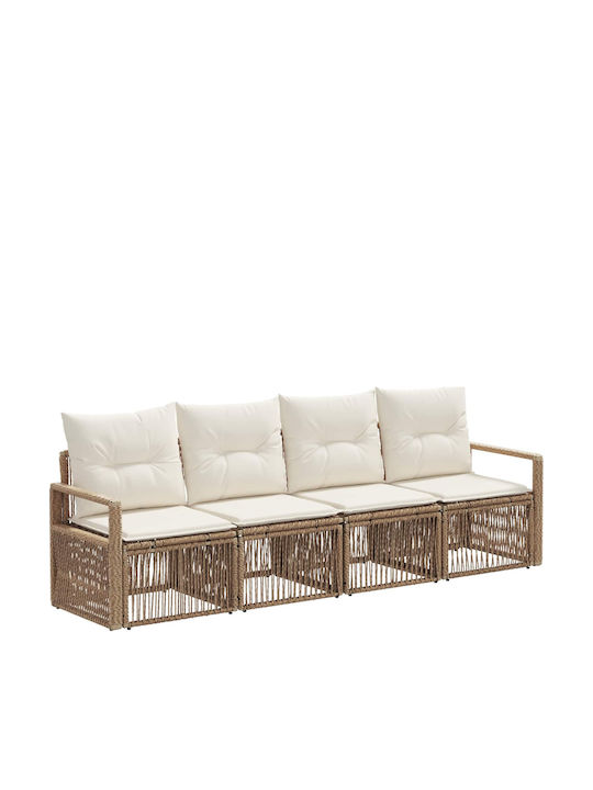 Canapea Cu Patru Locuri De Exterior Din Rattan