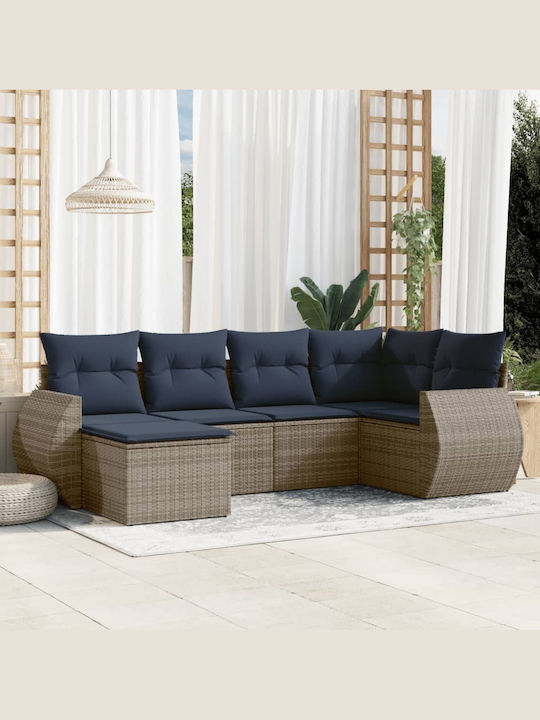 Outdoor Corner Sofa Rattan with Cushions 62x62x...