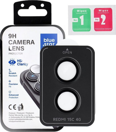 Blue Star Mobile Camera Protector Tempered Glass Black for Xiaomi Redmi 15c