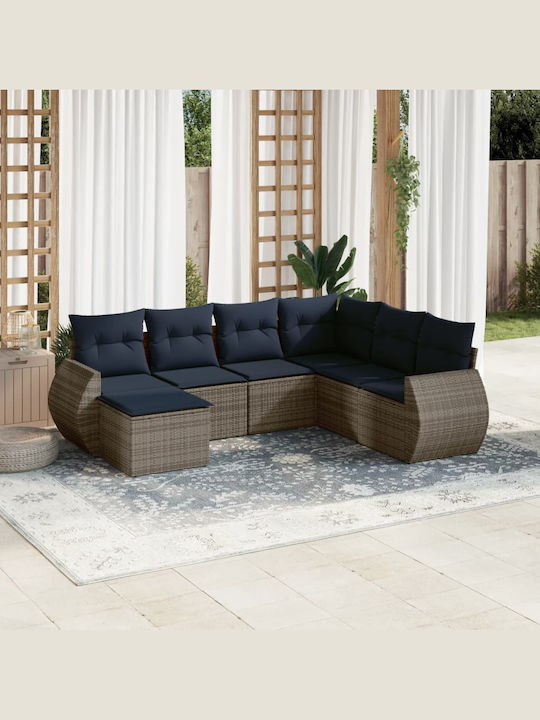 Outdoor Corner Rattan Sofa With Cushions 62x62x69cm