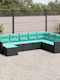 Outdoor Corner Sofa Rattan With Cushions 62x62x69cm