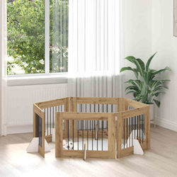 vidaXL Ușa Pentru Câini Din Metal Culoare Maro 80 x 60 x 60 cm