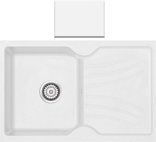 Sanitec Classic Ένθετος Νεροχύτης από Συνθετικό Γρανίτη Μ86xΠ50cm White
