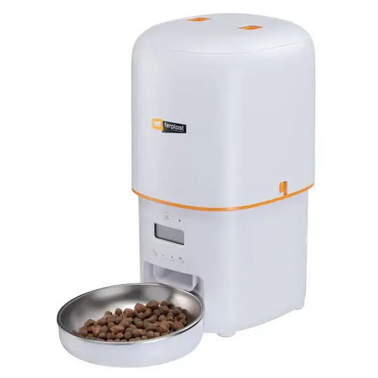 Ferplast Automatisches Rostfreies Stahl Futterautomat für Hund & Katze 2x 4l in Grau Farbe