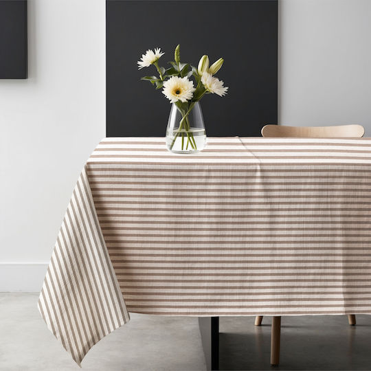 SteweHome Cotton Knitted Brown Tablecloth 180x220cm