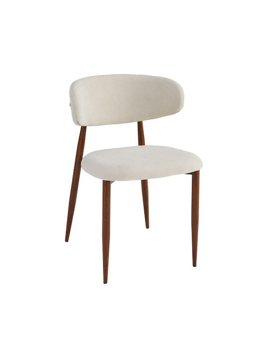 Moss Scaune de Sufragerie cu Tapițerie Textilă Nuc Set 4 Bucăți 53x50x76cm