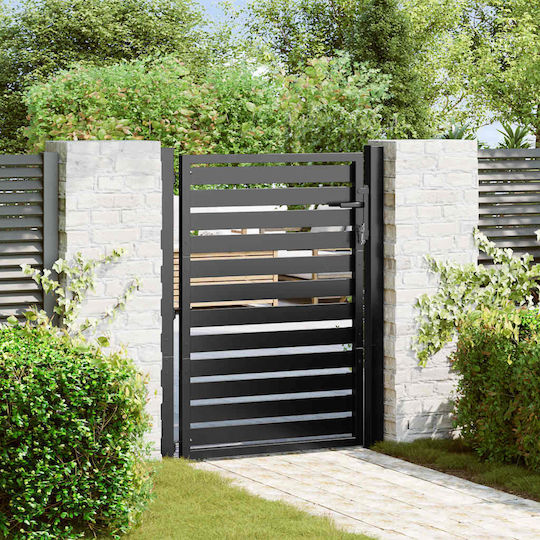 vidaXL Garten Metallisches Gartentor in Schwarz Farbe 1.2x1m