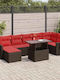 vidaXL Garden & Outdoor Furniture Set Living Room 8 Pieces Brown with Pillows