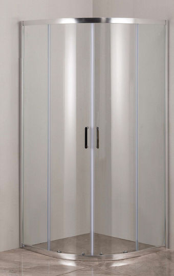 Crown Καμπίνα Ντουζιέρας με Συρόμενη Πόρτα 90x90x185cm Clear Glass Chrome Crown Καμπίνα Ντουζιέρας με Συρόμενη Πόρτα 90x90x185cm Clear Glass Chrome