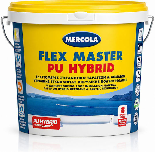 Mercola Flex Master Pu Hybrid Elastomeric Acrilic Poliuretanic Material De Etanșare Aplicabil 3lt Alb