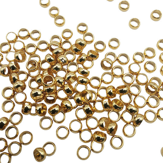 Stahl Stopper Gold 2mm Wahl der Menge 2mm