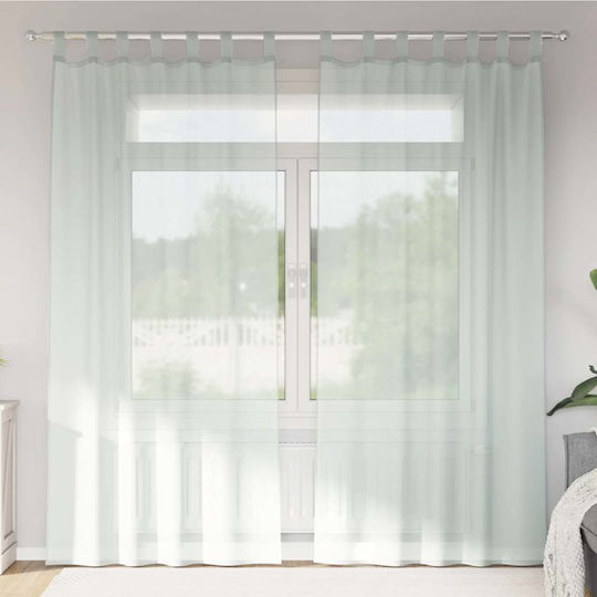 vidaXL Комплект Пердета И Завеси С Презрамки Voile Светлосив 140x245см
