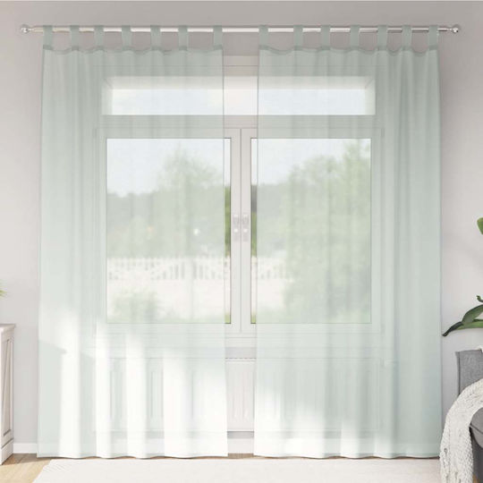vidaXL Комплект Пердета И Завеси С Презрамки Voile Светлосив 140x225см