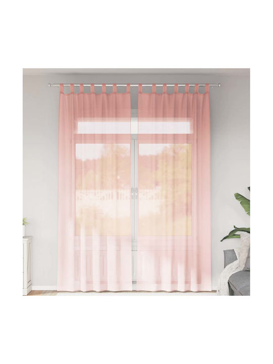 vidaXL Set Curtains with Tab Tops Pink 140x260cm