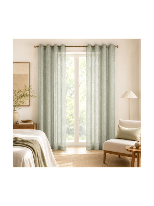 My Home Luxury Vorhang mit Grommets Minze 280x270cm