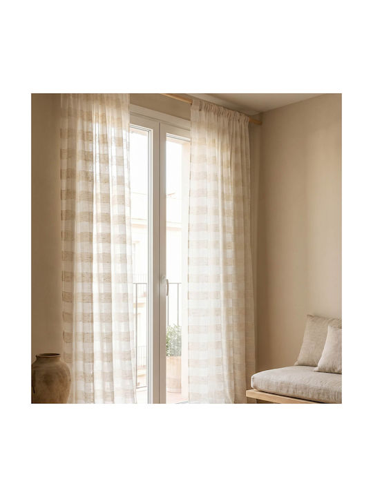 Premier Κουρτίνα με Τρέσα Rafaela Beige 140x270εκ.