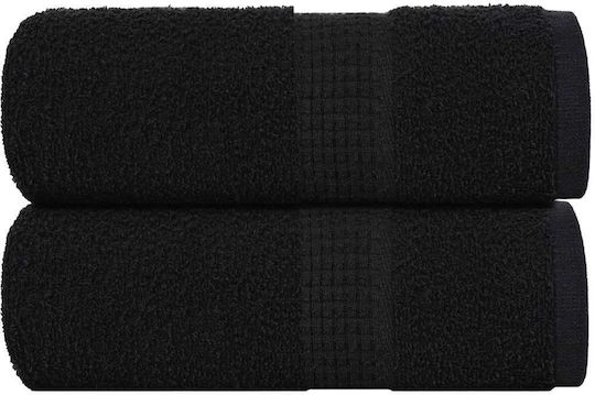 vidaXL 30x30cm Black Bath Towel 360gsm