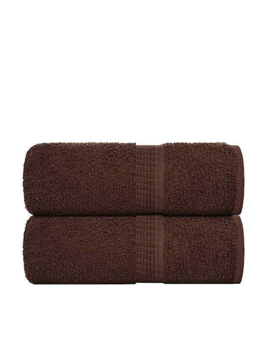 vidaXL Set De Prosoape De Baie 2 Buc 30x30 Cm Maro Greutate 360 Gr/m²