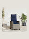 vidaXL Outdoor Rattan Armchair Gray with Cushion 30x25cm
