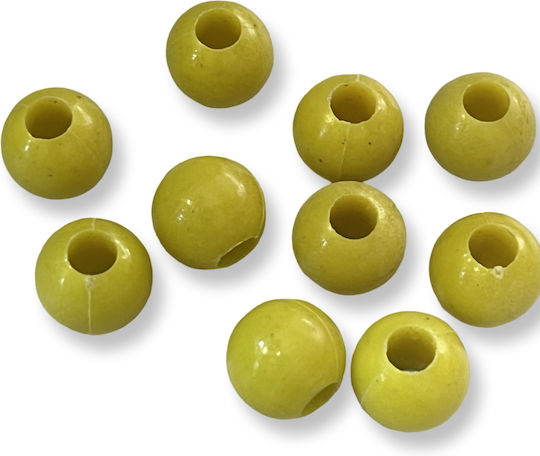 Acryl Perlen Gelbe 12mm Große Bohrung 5mm – 100 Stück