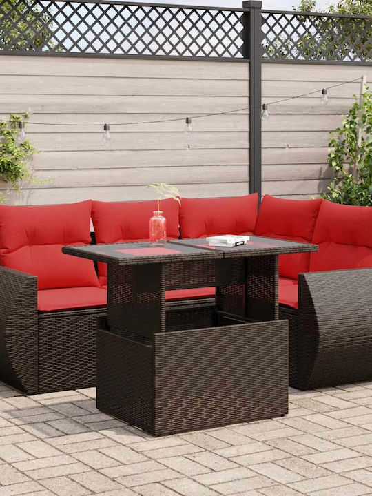 Garten- und Outdoor-Möbelsets 5 Stück Braune mi...