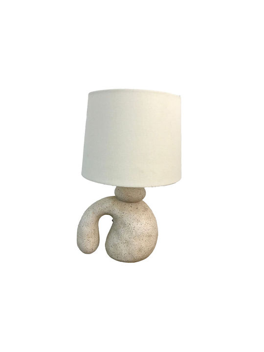 Liberta Plastic Table Lamp with Beige Shade and Base