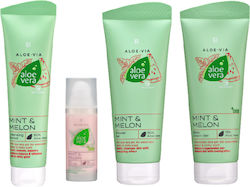 LR Aloe Vera Mint & Melon Set Îngrijire Pentru Hidratare Curățare Facială și Curățare Corp 4 Bucăți LR Aloe Vera Mint & Melon Set Îngrijire Pentru Hidratare Curățare Facială și Curățare Corp 4 Bucăți