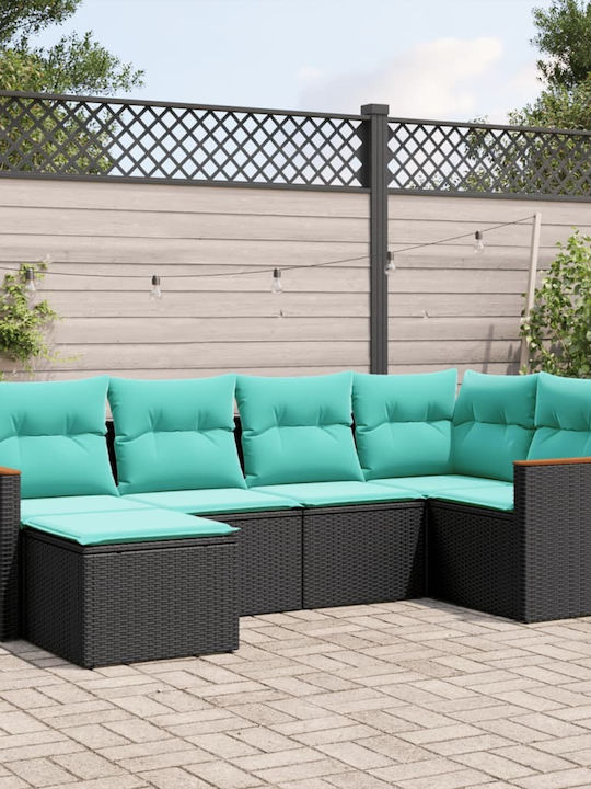 Canapea De Colț De Exterior Din Rattan Cu Perne 62x62x69cm