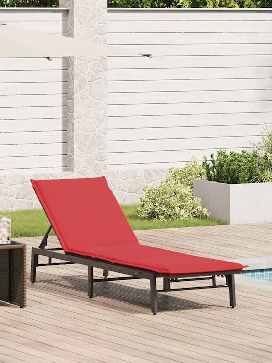 Rattan Garten- und Pool-Liegestuhl mit Braunen ...