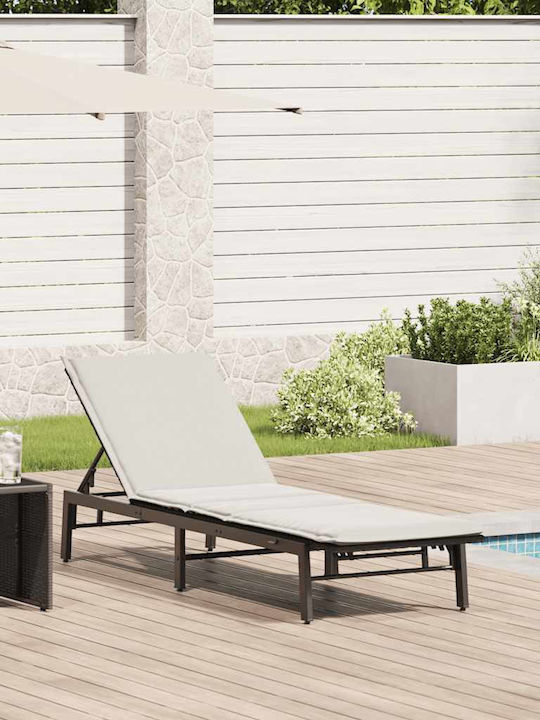 Garten- und Pool-Liegestuhl Rattan mit Kissen S...