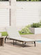Garten- und Pool-Liegestuhl Rattan mit Beigen Kissen 200x59x25cm