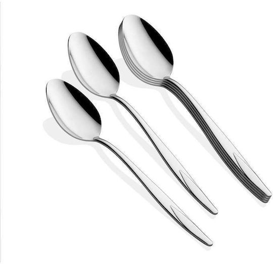 SteweHome Set Of Silver Stainless Steel Dinner Spoons 6 Pieces