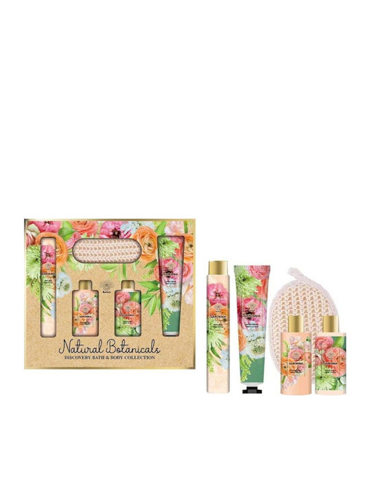 Aurora Natural Natural Botanicals Gardenia Σετ Περιποίησης για Ενυδάτωση & Καθαρισμό Σώματος 5τμχ