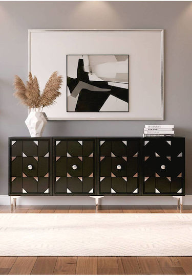 SteweHome Sideboard mit Spiegel Braun 180x32x75cm