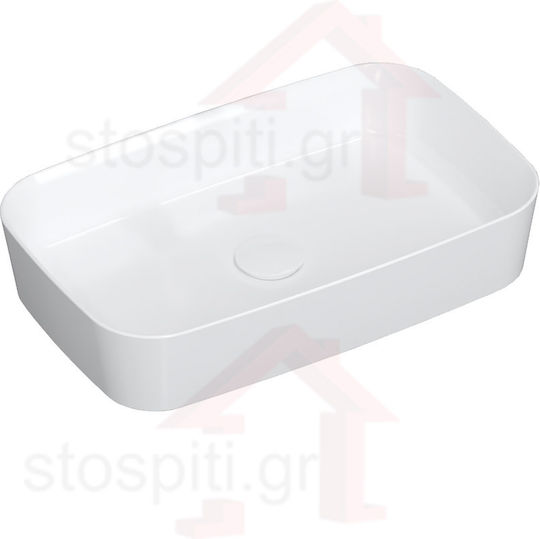 Isvea Peak Επικαθήμενος Νιπτήρας Πορσελάνης 60x38cm