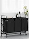 vidaXL Laundry Basket Fabric Black
