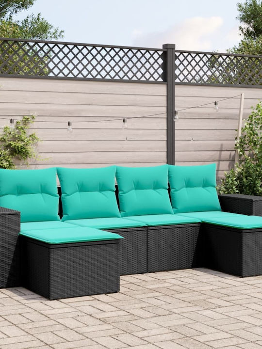 Canapea De Colț De Exterior Din Rattan Cu Perne 55x62x69cm
