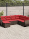 Outdoor Corner Rattan Sofa With Cushions 62x62x69cm