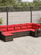 Canapea De Colț De Exterior Din Rattan Cu Perne 62x62x69cm