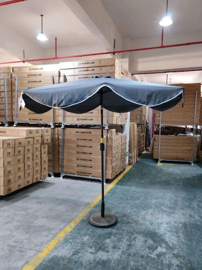 Metallischer Grau Garten- und Terrassen-Sonnenschirm 2,7x2,7 m
