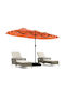 Professional Floor Parasol Metal Orange with Base and LED Lighting 4.05x4.05m NP13436DE-OR