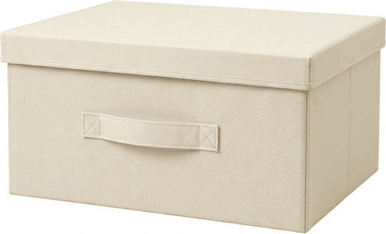 Fabric Clothes Storage Box in White Color 50x40x25cm