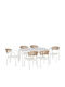 Set Dining Pentru Exterior 7 Piese Alb