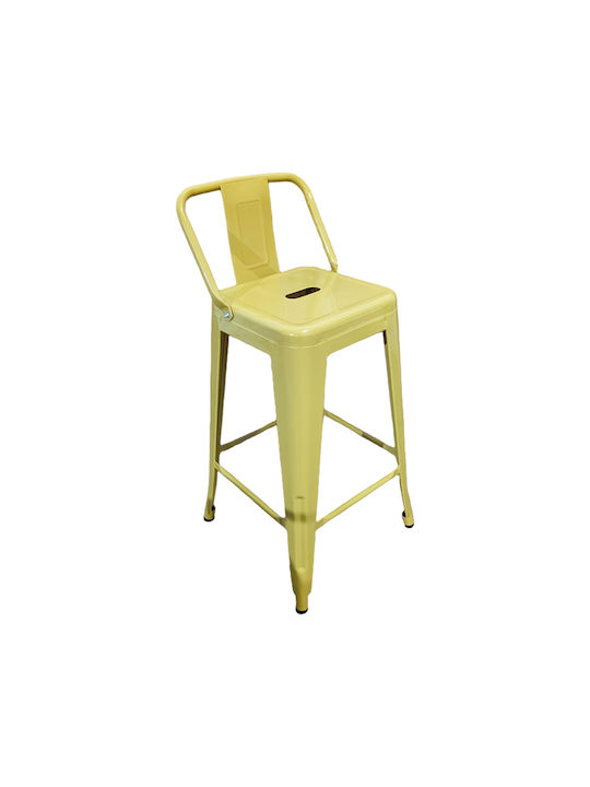 Bar Stool with Backrest Metallic Utopia Yellow ...