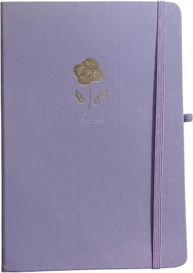 Malliaris Paideia Notebook A5 80 Sheets Ruled with Rubber Band Purple