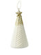Katoikonhome Handmade Glass Tree Embossed Decoration White Gold 6.7x12.6 Cm